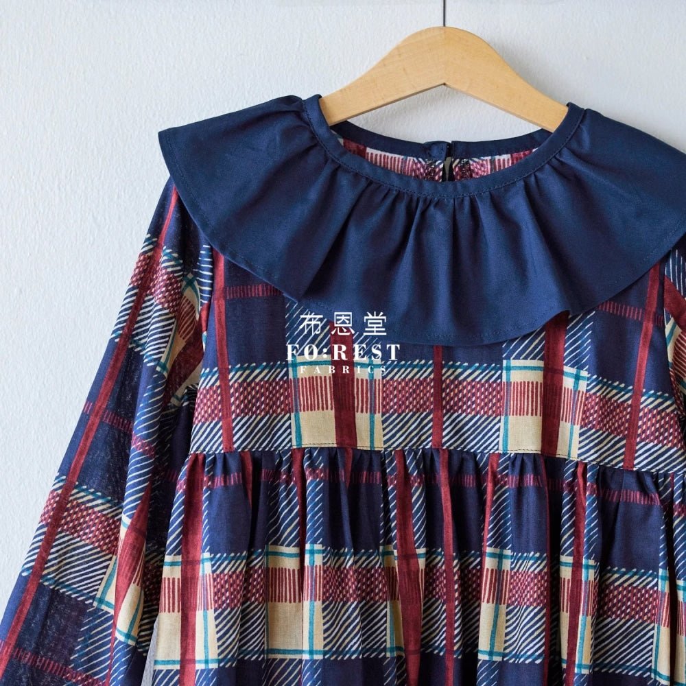 cotton - Hand drawing style Tartan fabric Black - FO:REST Fabric 布恩堂Liberty fabrictana lawnjapanese fabricykk zipper