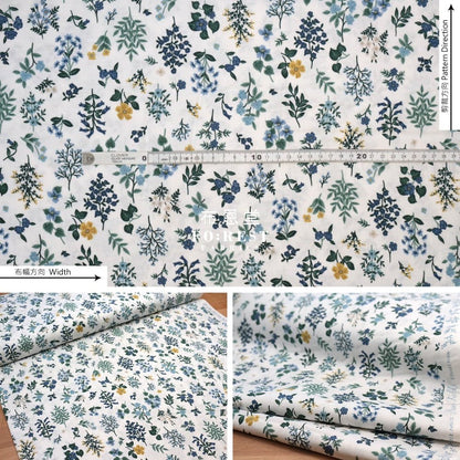 cotton - Hawthorne Flower fabric white - FO:REST Fabric 布恩堂Liberty fabrictana lawnjapanese fabricykk zipper
