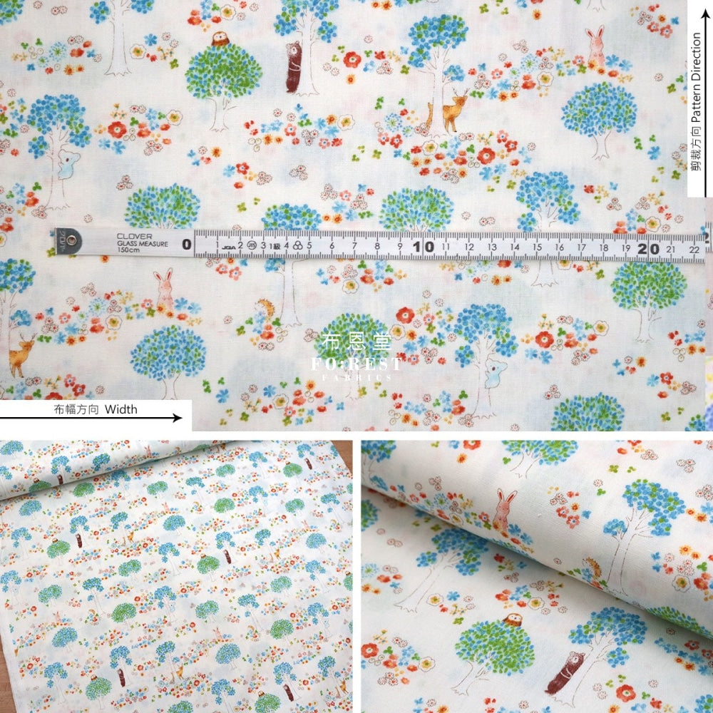 Cotton - Hide And Seek Forest Fabric Milky Cotton