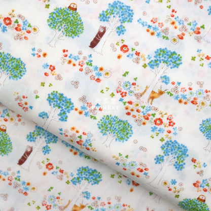 Cotton - Hide And Seek Forest Fabric Milky Cotton