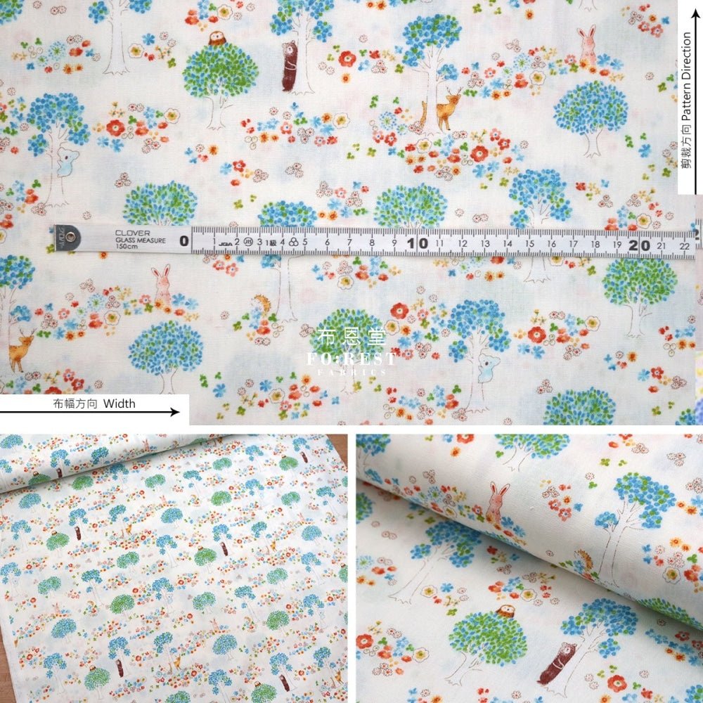 cotton - Hide and seek forest fabric MILKY - FO:REST Fabric 布恩堂Liberty fabrictana lawnjapanese fabricykk zipper