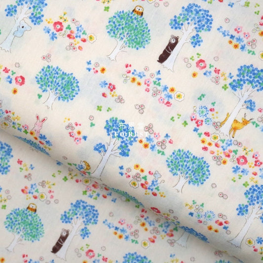 cotton - Hide and seek forest fabric NATURAL - FO:REST Fabric 布恩堂Liberty fabrictana lawnjapanese fabricykk zipper