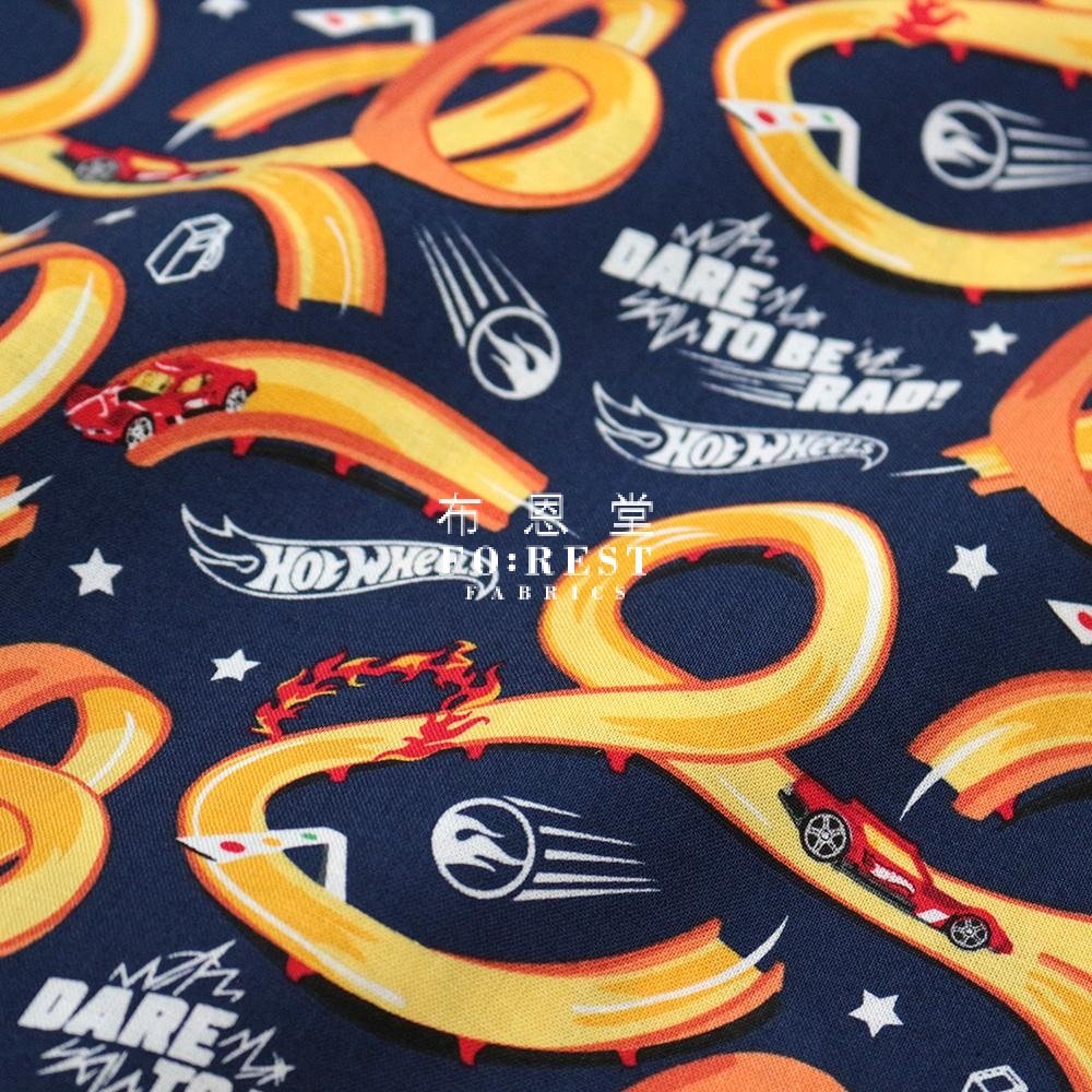 Cotton - Hot wheel Tracks CAR fabric NAVY - FO:REST Fabric 布恩堂Liberty fabrictana lawnjapanese fabricykk zipper