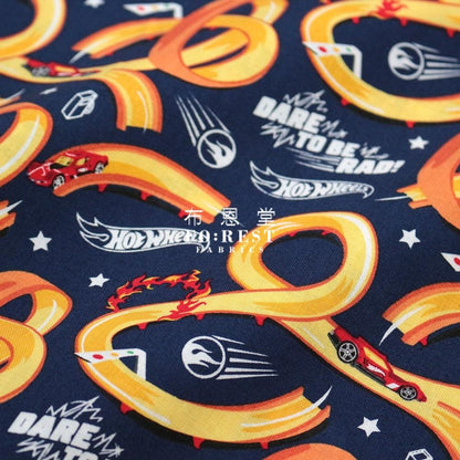 Cotton - Hot wheel Tracks CAR fabric NAVY - FO:REST Fabric 布恩堂Liberty fabrictana lawnjapanese fabricykk zipper
