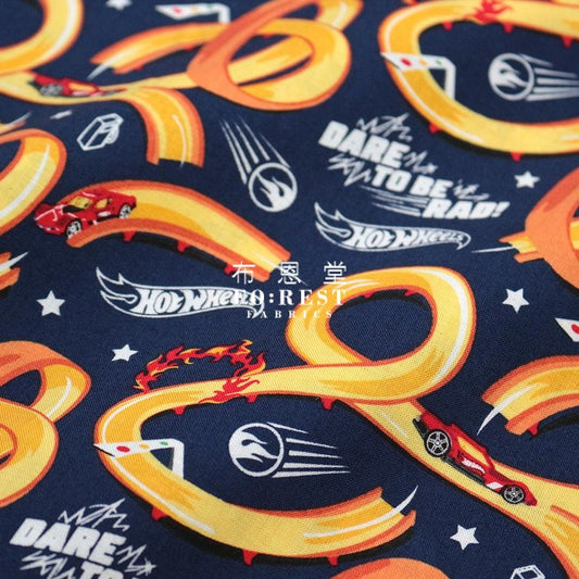 Cotton - Hot wheel Tracks CAR fabric NAVY - FO:REST Fabric 布恩堂Liberty fabrictana lawnjapanese fabricykk zipper