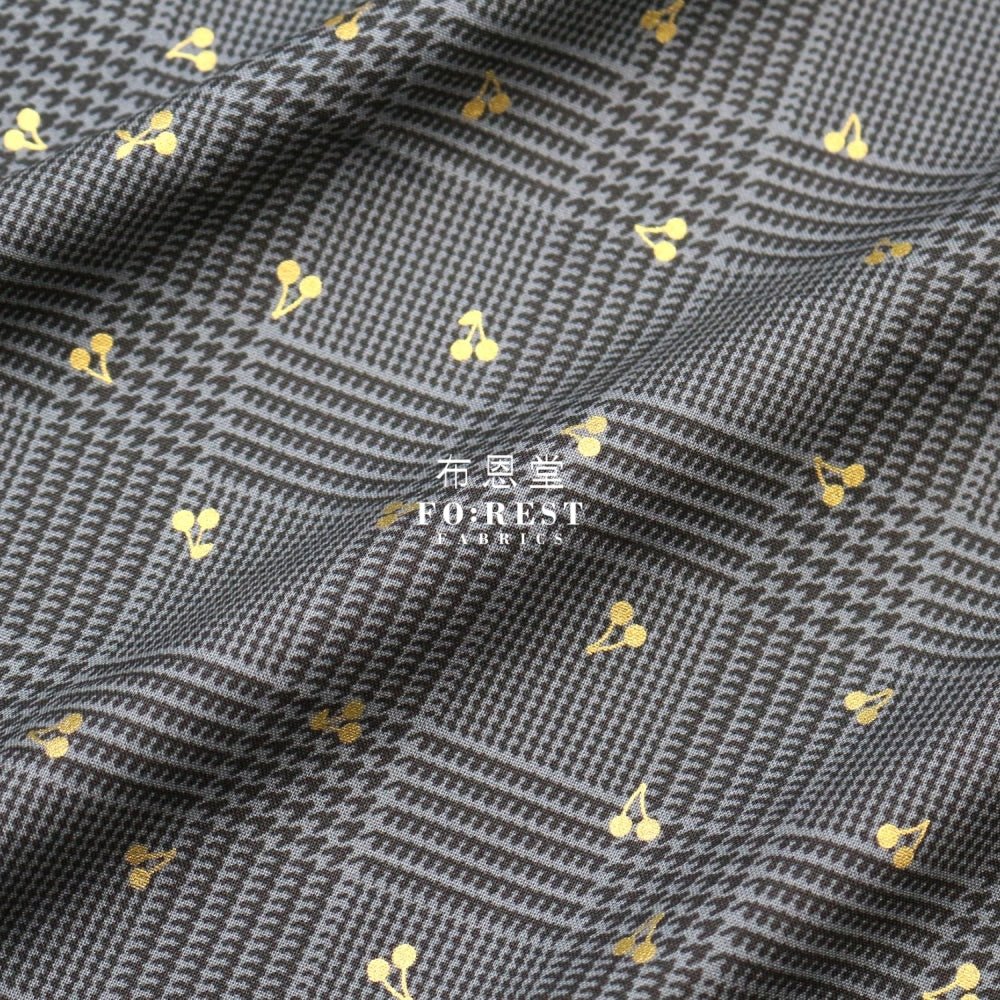 cotton - Houndstooth with metallic fabric DarkGray - FO:REST Fabric 布恩堂Liberty fabrictana lawnjapanese fabricykk zipper