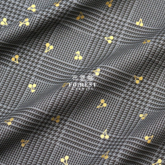 cotton - Houndstooth with metallic fabric DarkGray - FO:REST Fabric 布恩堂Liberty fabrictana lawnjapanese fabricykk zipper
