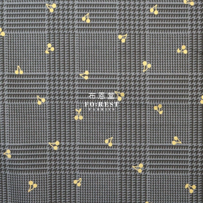 cotton - Houndstooth with metallic fabric DarkGray - FO:REST Fabric 布恩堂Liberty fabrictana lawnjapanese fabricykk zipper