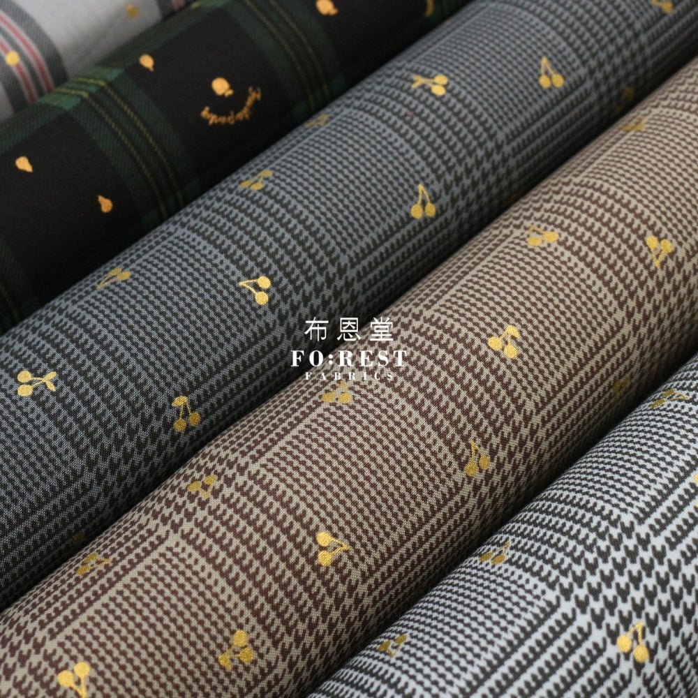 cotton - Houndstooth with metallic fabric DarkGray - FO:REST Fabric 布恩堂Liberty fabrictana lawnjapanese fabricykk zipper