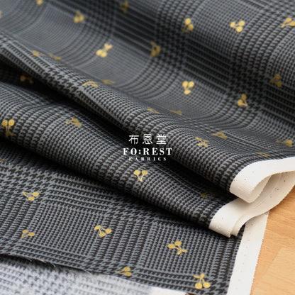 cotton - Houndstooth with metallic fabric DarkGray - FO:REST Fabric 布恩堂Liberty fabrictana lawnjapanese fabricykk zipper