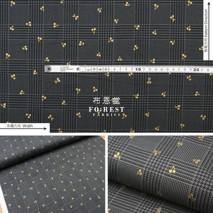 cotton - Houndstooth with metallic fabric DarkGray - FO:REST Fabric 布恩堂Liberty fabrictana lawnjapanese fabricykk zipper