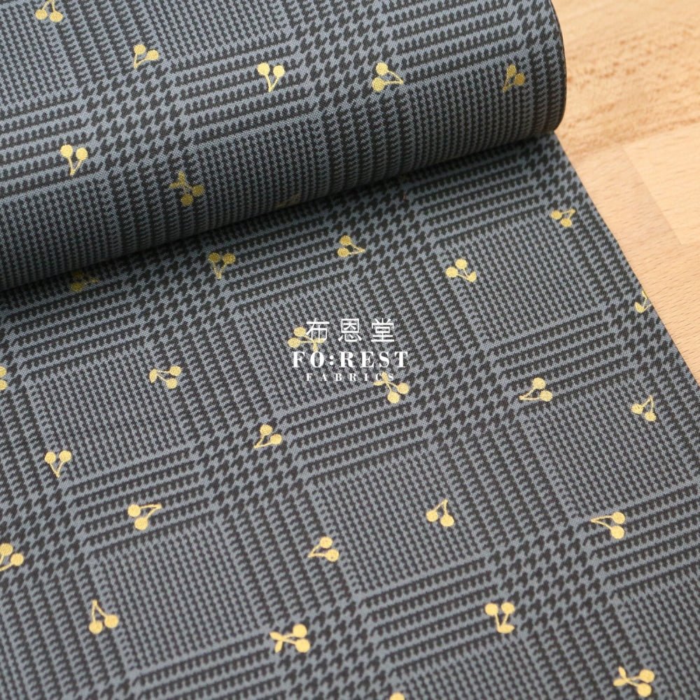 cotton - Houndstooth with metallic fabric DarkGray - FO:REST Fabric 布恩堂Liberty fabrictana lawnjapanese fabricykk zipper