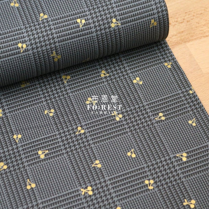 cotton - Houndstooth with metallic fabric DarkGray - FO:REST Fabric 布恩堂Liberty fabrictana lawnjapanese fabricykk zipper