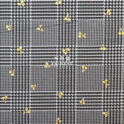 Cotton - Houndstooth With Metallic Fabric Gray
