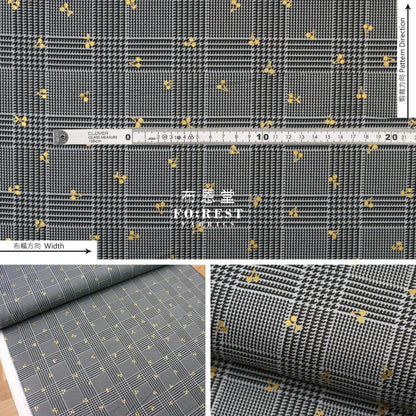 Cotton - Houndstooth With Metallic Fabric Gray