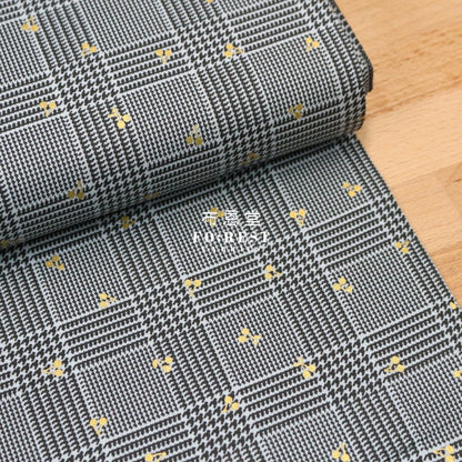 Cotton - Houndstooth With Metallic Fabric Gray