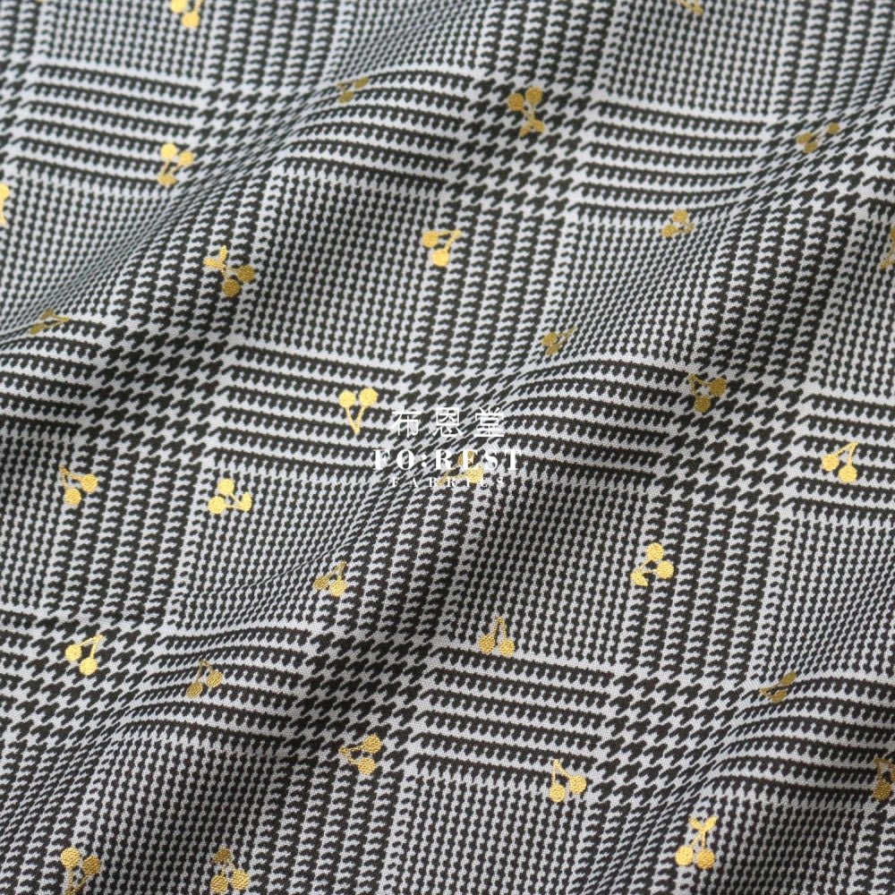 cotton - Houndstooth with metallic fabric Gray - FO:REST Fabric 布恩堂Liberty fabrictana lawnjapanese fabricykk zipper