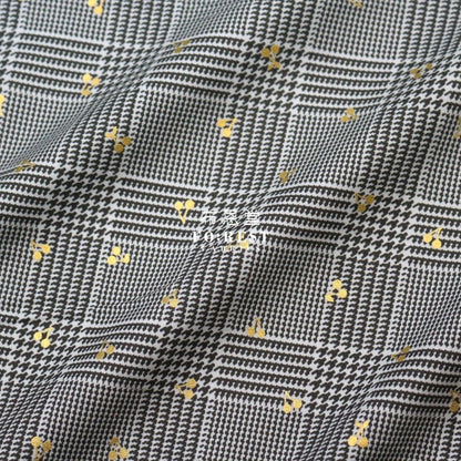 cotton - Houndstooth with metallic fabric Gray - FO:REST Fabric 布恩堂Liberty fabrictana lawnjapanese fabricykk zipper