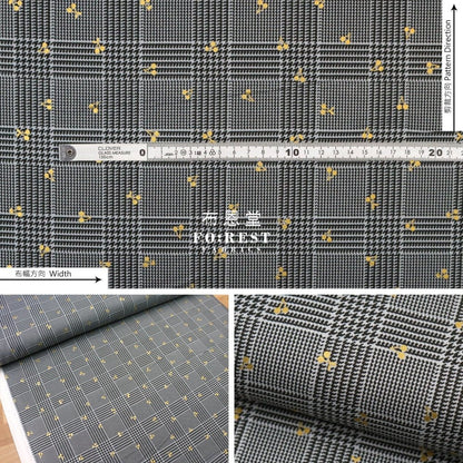 cotton - Houndstooth with metallic fabric Gray - FO:REST Fabric 布恩堂Liberty fabrictana lawnjapanese fabricykk zipper