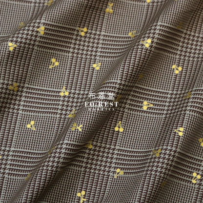 Cotton - Houndstooth With Metallic Fabric Khaki