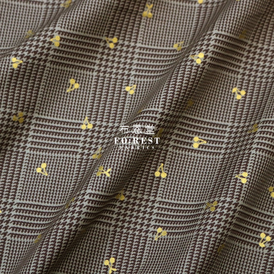 Cotton - Houndstooth With Metallic Fabric Khaki