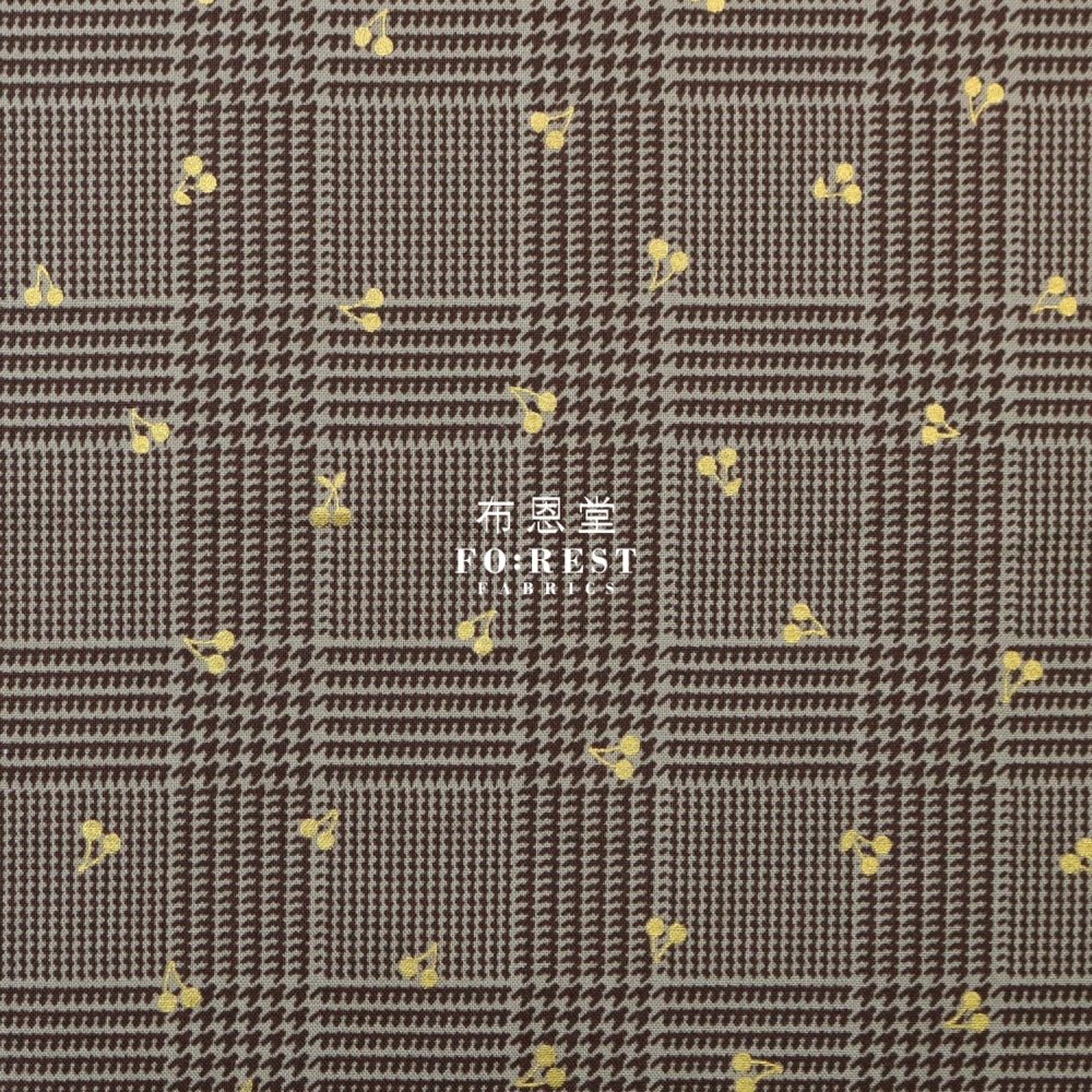 cotton - Houndstooth with metallic fabric Khaki - FO:REST Fabric 布恩堂Liberty fabrictana lawnjapanese fabricykk zipper