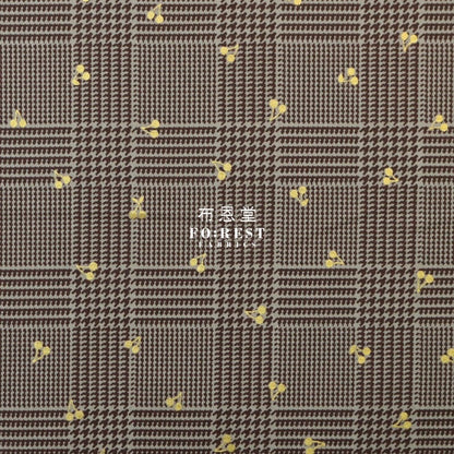 cotton - Houndstooth with metallic fabric Khaki - FO:REST Fabric 布恩堂Liberty fabrictana lawnjapanese fabricykk zipper