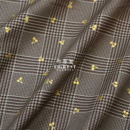 cotton - Houndstooth with metallic fabric Khaki - FO:REST Fabric 布恩堂Liberty fabrictana lawnjapanese fabricykk zipper