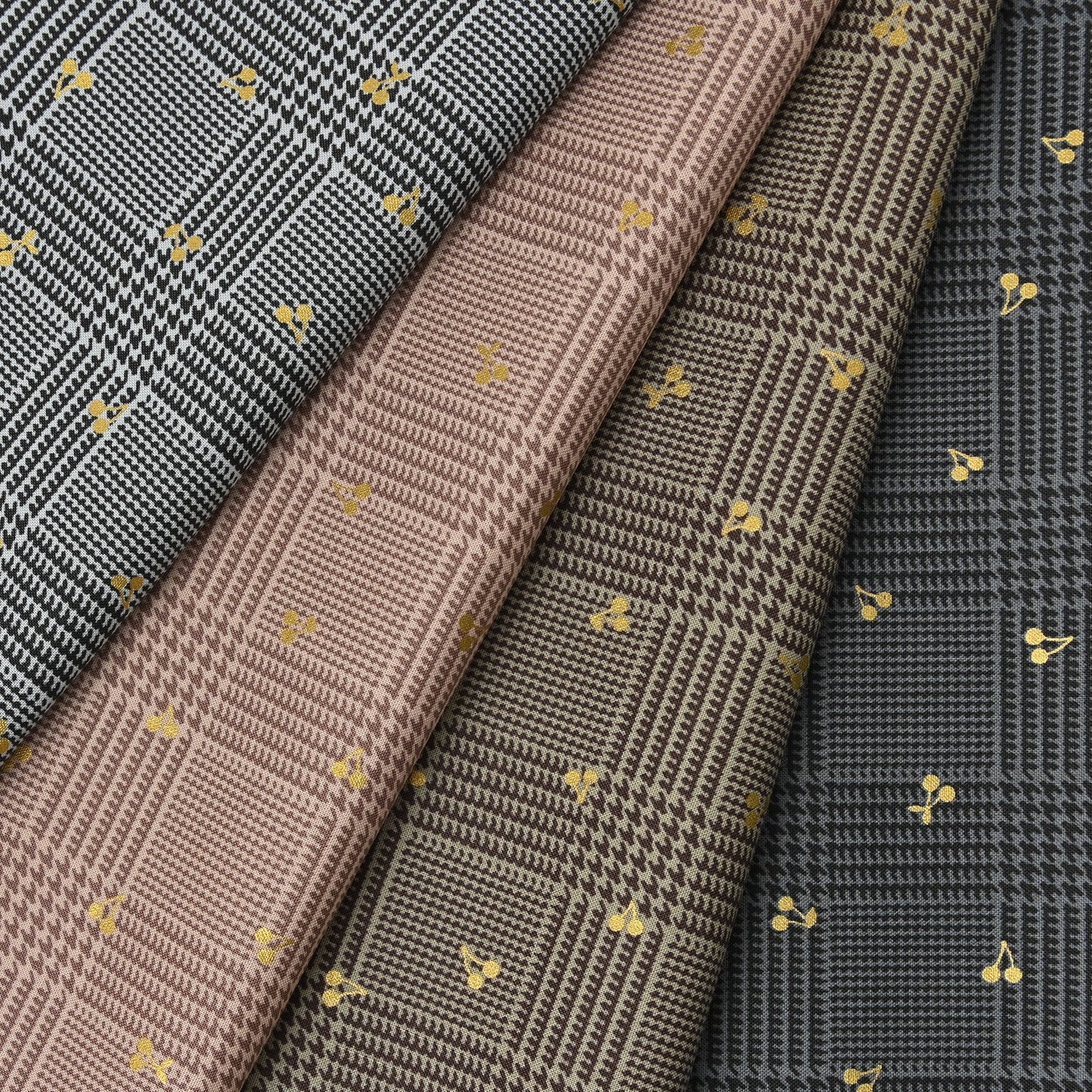 cotton - Houndstooth with metallic fabric LT.Khaki - FO:REST Fabric 布恩堂Liberty fabrictana lawnjapanese fabricykk zipper