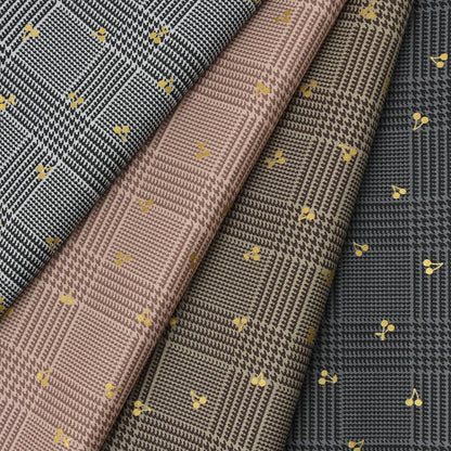 cotton - Houndstooth with metallic fabric LT.Khaki - FO:REST Fabric 布恩堂Liberty fabrictana lawnjapanese fabricykk zipper