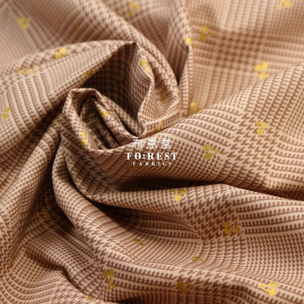cotton - Houndstooth with metallic fabric LT.Khaki - FO:REST Fabric 布恩堂Liberty fabrictana lawnjapanese fabricykk zipper