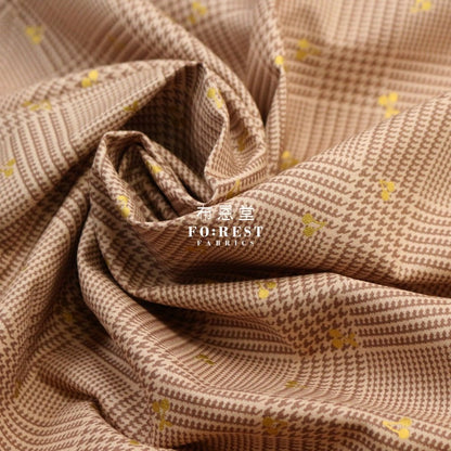 cotton - Houndstooth with metallic fabric LT.Khaki - FO:REST Fabric 布恩堂Liberty fabrictana lawnjapanese fabricykk zipper