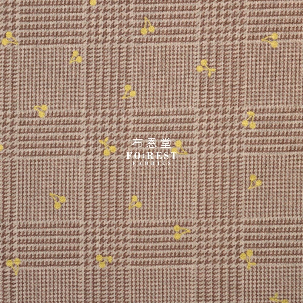 cotton - Houndstooth with metallic fabric LT.Khaki - FO:REST Fabric 布恩堂Liberty fabrictana lawnjapanese fabricykk zipper