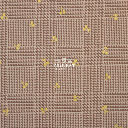 cotton - Houndstooth with metallic fabric LT.Khaki - FO:REST Fabric 布恩堂Liberty fabrictana lawnjapanese fabricykk zipper