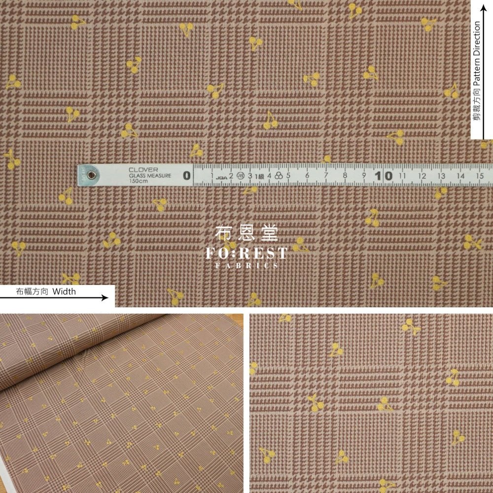 cotton - Houndstooth with metallic fabric LT.Khaki - FO:REST Fabric 布恩堂Liberty fabrictana lawnjapanese fabricykk zipper