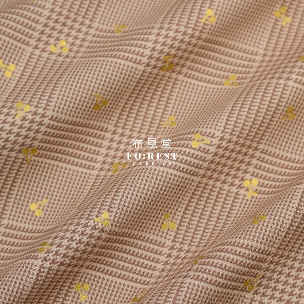 cotton - Houndstooth with metallic fabric LT.Khaki - FO:REST Fabric 布恩堂Liberty fabrictana lawnjapanese fabricykk zipper