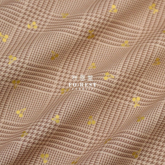 cotton - Houndstooth with metallic fabric LT.Khaki - FO:REST Fabric 布恩堂Liberty fabrictana lawnjapanese fabricykk zipper