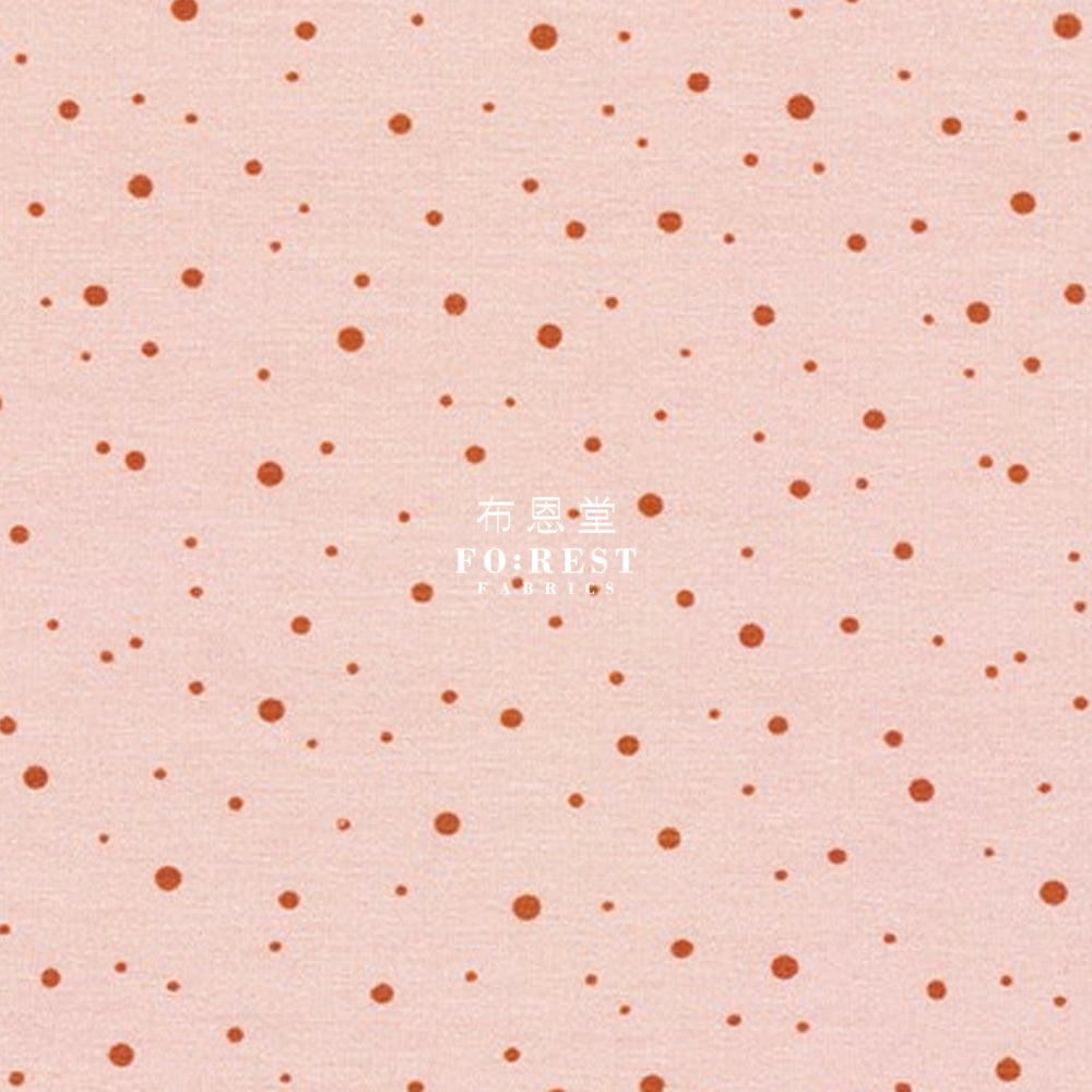 Cotton Jersey Knit - Dot Fabric Peach