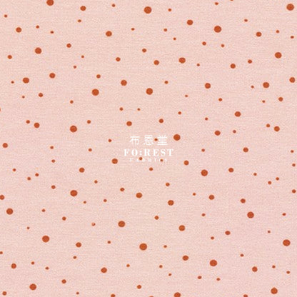 Cotton Jersey Knit - Dot Fabric Peach