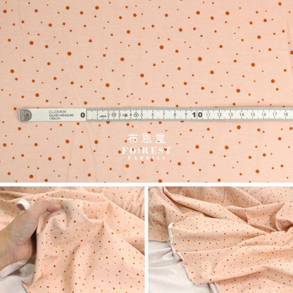 Cotton Jersey Knit - Dot Fabric Peach