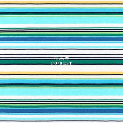 Cotton Jersey Knit - Stripe fabric MARINE 針織 - FO:REST Fabric 布恩堂Liberty fabrictana lawnjapanese fabricykk zipper