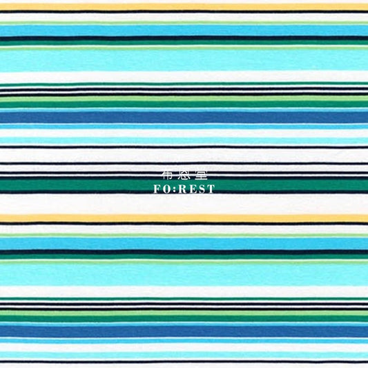 Cotton Jersey Knit - Stripe fabric MARINE 針織 - FO:REST Fabric 布恩堂Liberty fabrictana lawnjapanese fabricykk zipper