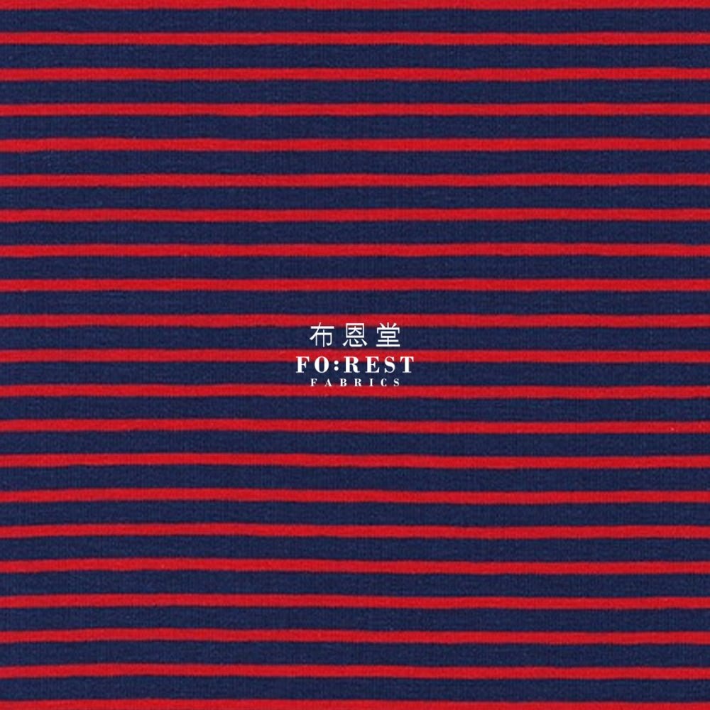 Cotton Jersey Knit - Stripe fabric Wine 針織 - FO:REST Fabric 布恩堂Liberty fabrictana lawnjapanese fabricykk zipper