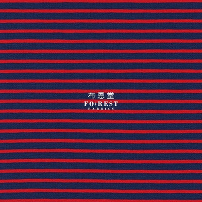 Cotton Jersey Knit - Stripe fabric Wine 針織 - FO:REST Fabric 布恩堂Liberty fabrictana lawnjapanese fabricykk zipper