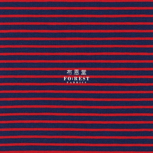 Cotton Jersey Knit - Stripe fabric Wine 針織 - FO:REST Fabric 布恩堂Liberty fabrictana lawnjapanese fabricykk zipper