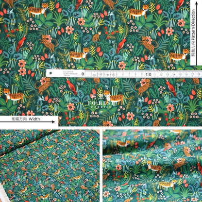 cotton - Jungle Forest fabric GREEN - FO:REST Fabric 布恩堂Liberty fabrictana lawnjapanese fabricykk zipper