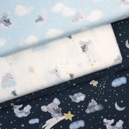Cotton - Koala Happy Days Night Star Fabric