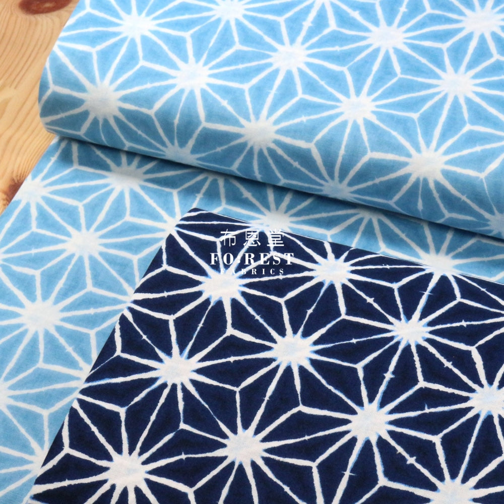 Cotton - Large Asanoha Light Blue Fabric
