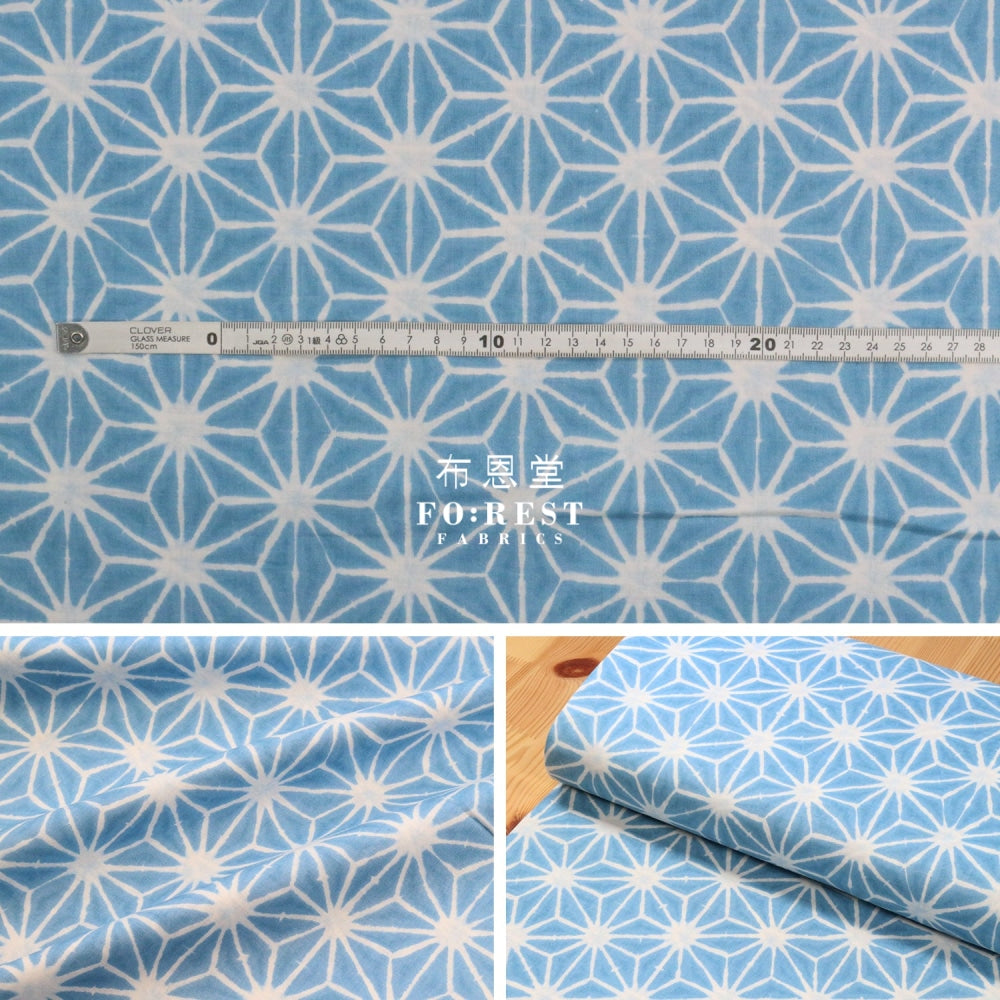 Cotton - Large Asanoha Light Blue Fabric