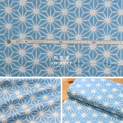 Cotton - Large Asanoha Light Blue Fabric